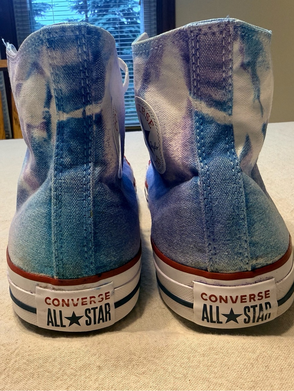 CUSTOM Converse High Top Sneakers - Purple and Blue Tie-Dye - READ MY STORY! - Picture 5 of 10